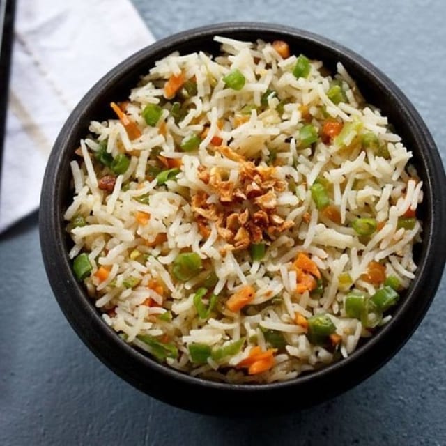 Vegetable Garlic Fried Rice.