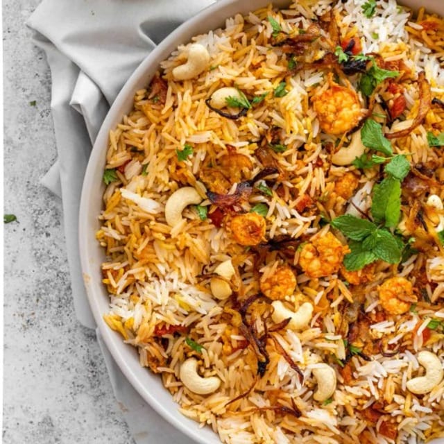 Shrimp Biryani.