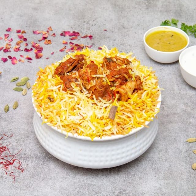 Hyderabadi Goat Dum Biryani.